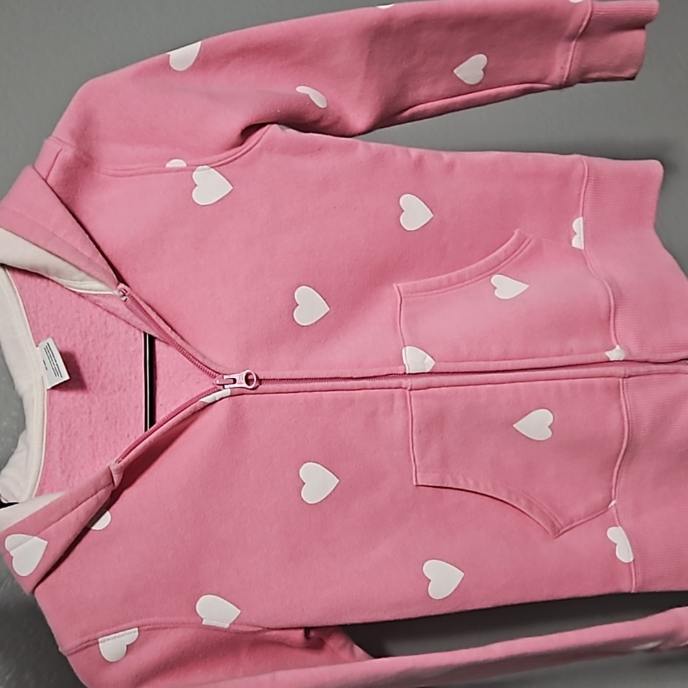 Amazon Essentials Girls Heart Zip Up Hoodie